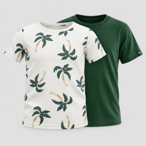 Boys Palm Print & Green 2-Pack Tee Set