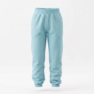 Girls light blue brushed-fleece track pants