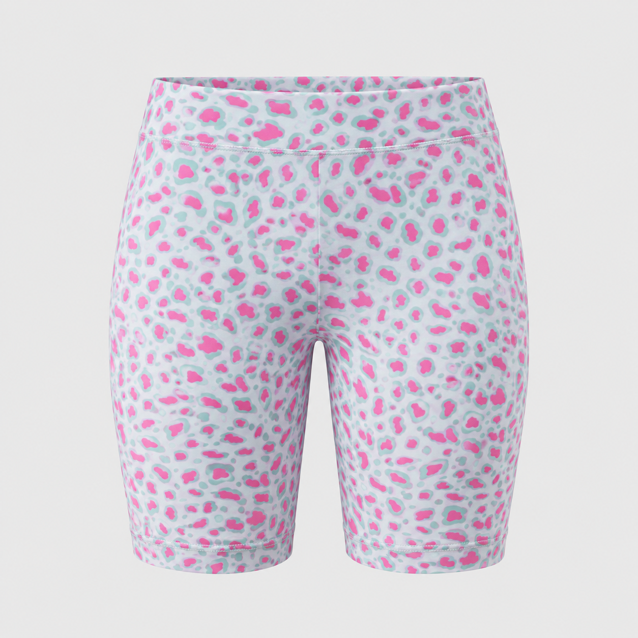 Girls Mint Tee & Pink Animal Print Cycle Shorts Set - Image 3