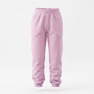 Girls pink brushed-fleece track pants